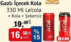 LE'COLA GAZLI İÇECEK KOLA 330 ML